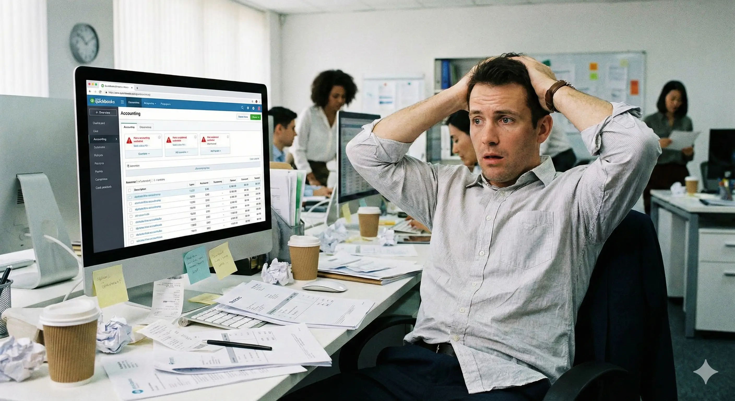 Karyawan Bingung dan Stres Menghadapi Tumpukan Dokumen Berantakan